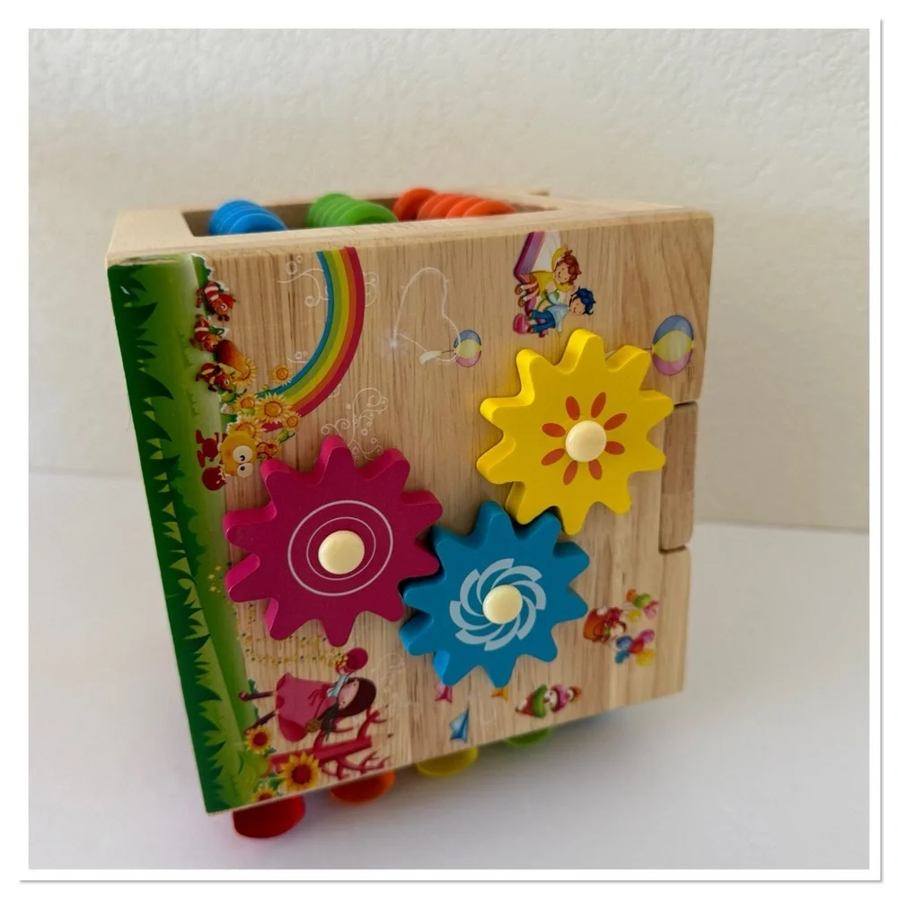 Wooden Activity Cube For Kids 18+Months Learning Toy